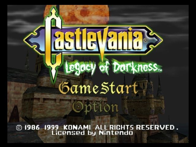 Castlevania: Legacy of Darkness (Nintendo 64) screenshot: Title Screen.