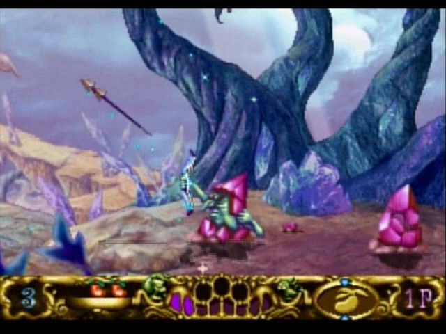 Astal (SEGA Saturn) screenshot: Crystal archers who fire arrows from well off-screen