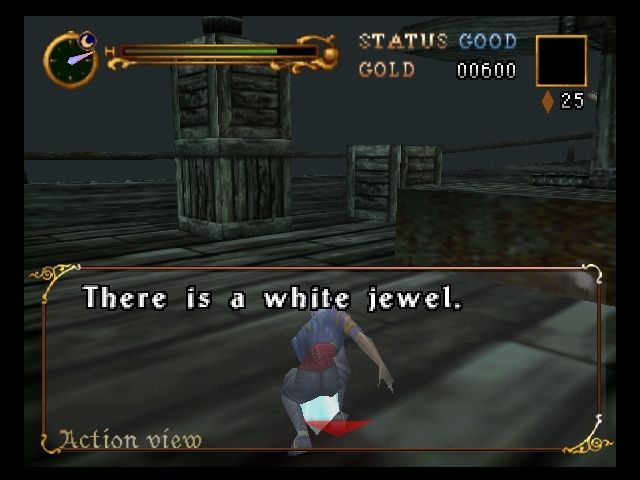 Castlevania: Legacy of Darkness (Nintendo 64) screenshot: The white jewels are save points.