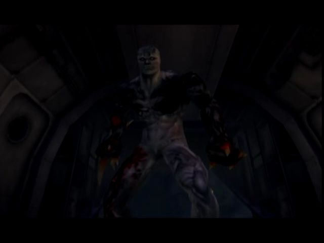 Resident Evil: Code: Veronica (Dreamcast) screenshot: But a Tyrant boss managed to stowaway on the plane