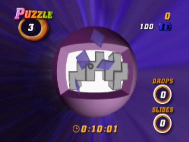 Tetrisphere (Nintendo 64) screenshot: Successfully clearing the puzzle will remove all the pieces
