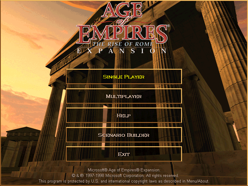 Age of Empires: The Rise of Rome (Windows) screenshot: Title screen