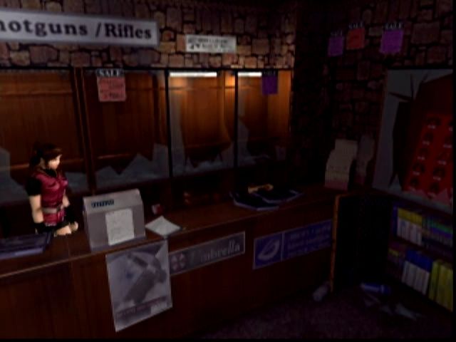 Resident Evil 2 (Dreamcast) screenshot: Loot the gun shop since everyone else obviously has