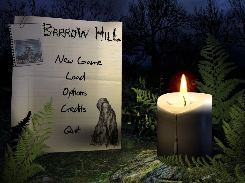 Barrow Hill: Curse of the Ancient Circle (Windows) screenshot: The menu screen.