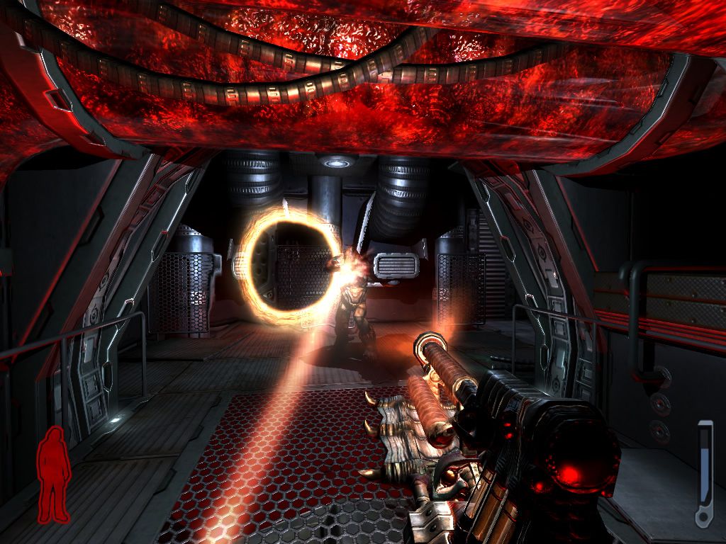 Prey (Windows) screenshot: There are many organic environments, and your weapons are alive as well.