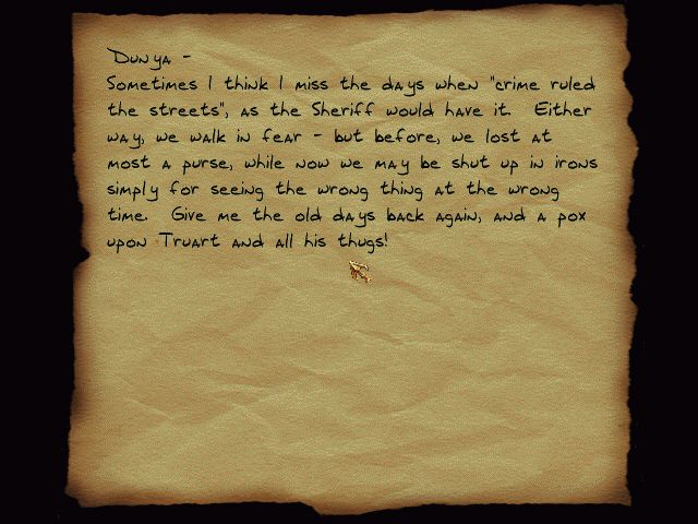 Thief II: The Metal Age (Windows) screenshot: As with the previous game, you can learn a lot from books and notes