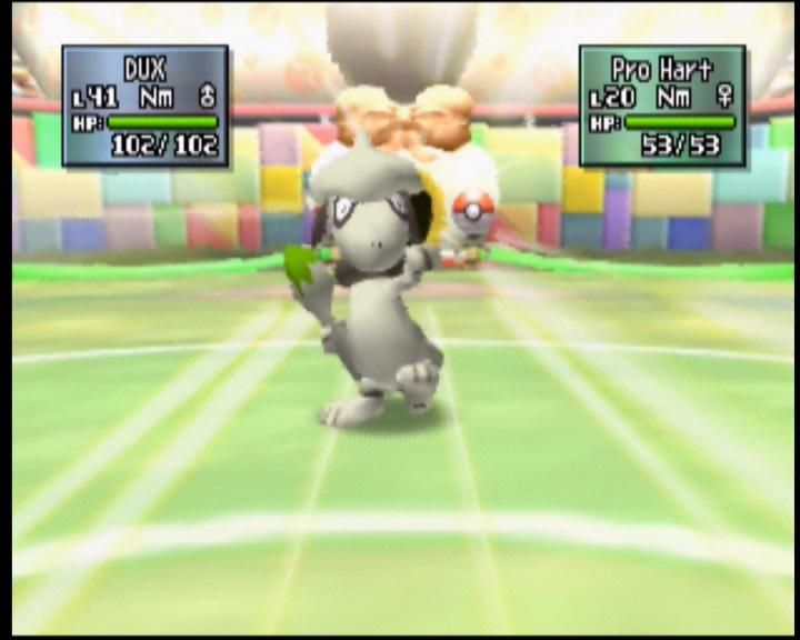 Pokémon Stadium 2 (Nintendo 64) screenshot: Smeargle uses a quick attack