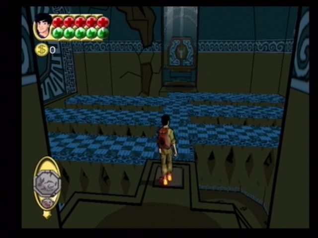Jackie Chan Adventures (PlayStation 2) screenshot: The Rabbit Talisman needs to be used here to quickly dash across the retracting platforms
