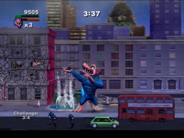 Rampage: Total Destruction (PlayStation 2) screenshot: SWAT team people are my favourite!