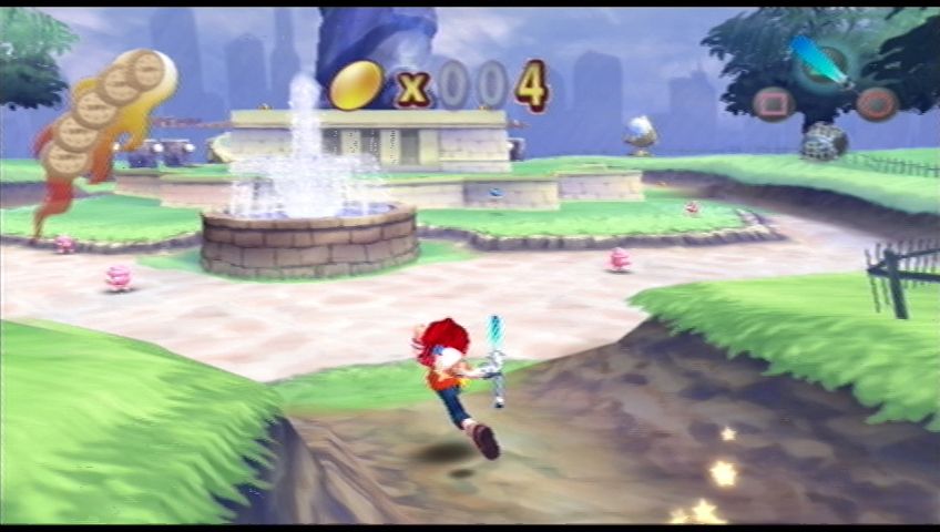 Ape Escape 2 (PlayStation 2) screenshot: There are also pigs crossed with poo, made by White Monkey.