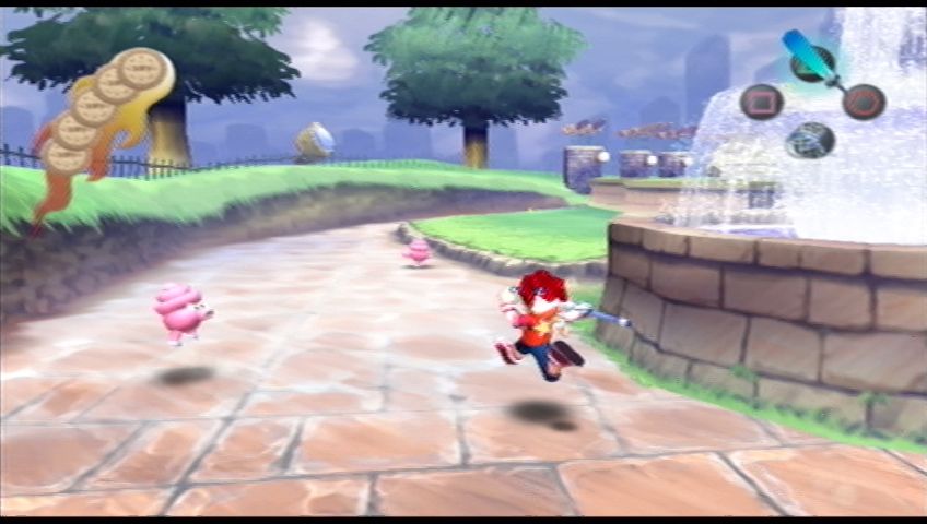 Ape Escape 2 (PlayStation 2) screenshot: Hikaru is holding his Stun Club at the moment.