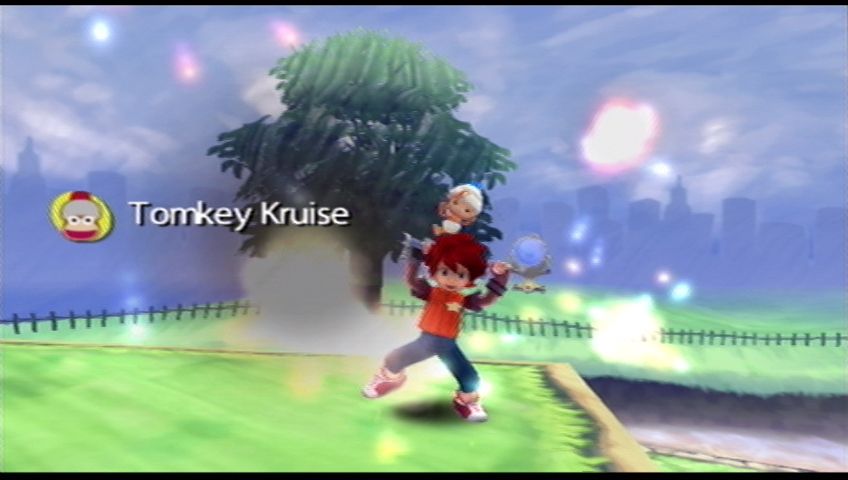 Ape Escape 2 (PlayStation 2) screenshot: With the last monkey caught, the level ends.