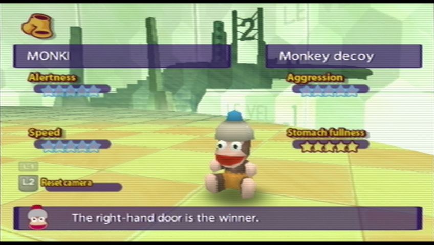 Ape Escape 2 (PlayStation 2) screenshot: You can also view monkey details by pressing L2.