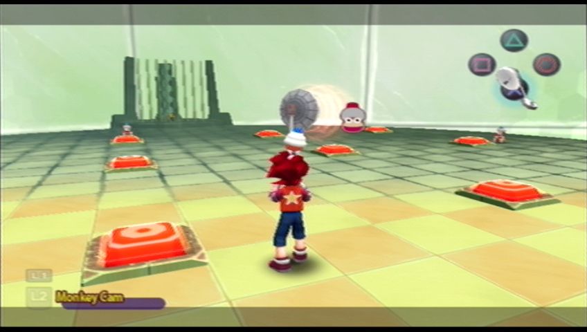 Ape Escape 2 (PlayStation 2) screenshot: Use your Monkey Radar to find out the correct switch to press.