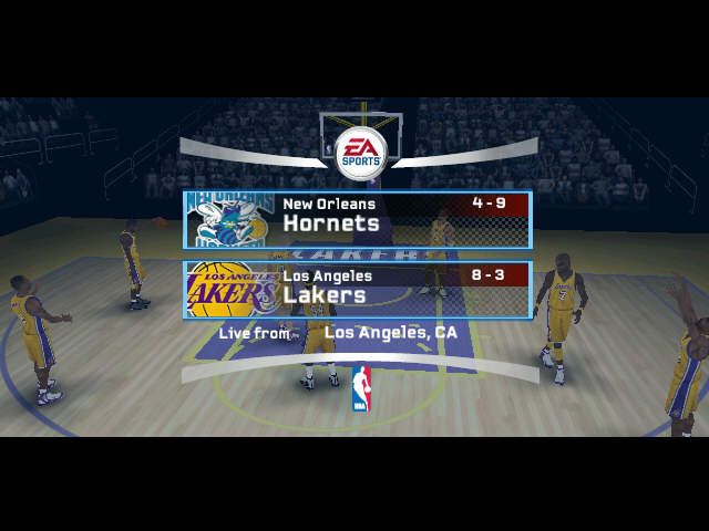 NBA Live 06 (Windows) screenshot: Here we go live from LA.