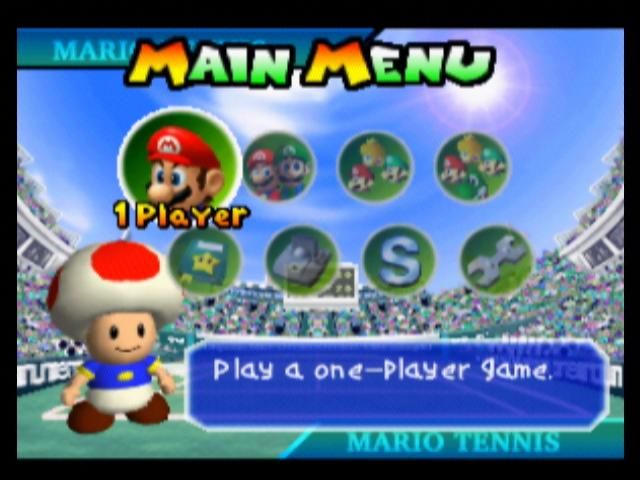 Mario Tennis (Nintendo 64) screenshot: Main Menu