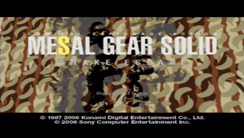 Ape Escape 3 (PlayStation 2) screenshot: Mesal Gear Solid Title - A game within a game!