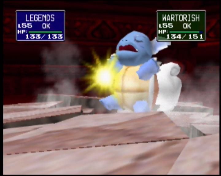 Pokémon Stadium (Nintendo 64) screenshot: ...and scores a direct hit!