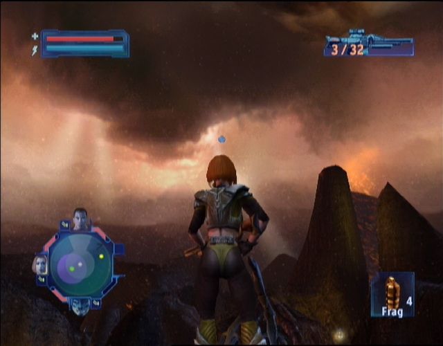 Brute Force (Xbox) screenshot: That menacing sky sets the tone for this level