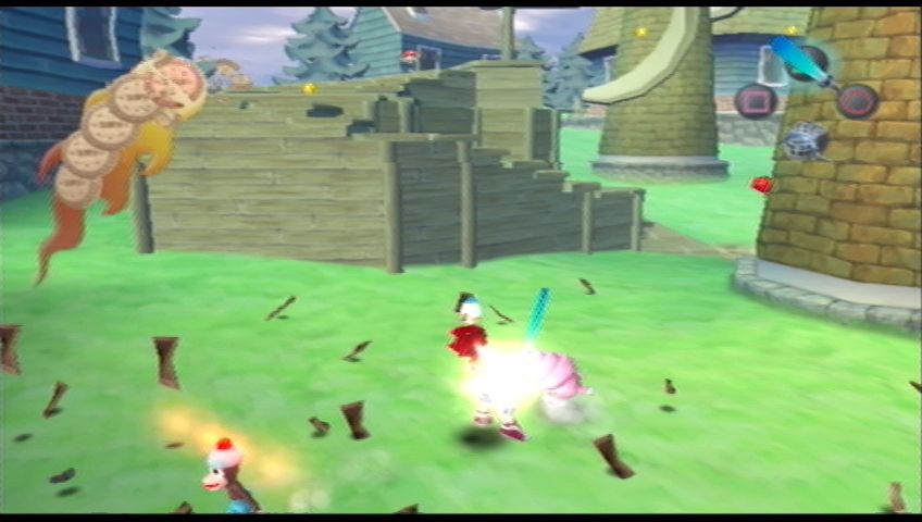 Ape Escape 2 (PlayStation 2) screenshot: A monkey was hiding in the left crate!