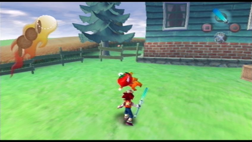 Ape Escape 2 (PlayStation 2) screenshot: This Tomato Bird attacks with its claws.