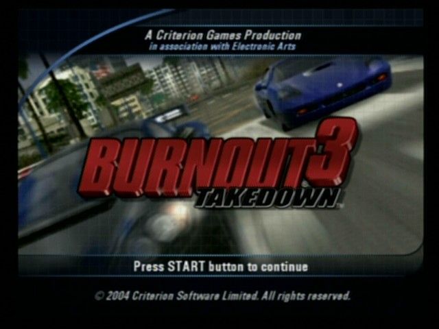 Burnout 3: Takedown (PlayStation 2) screenshot: Title Screen