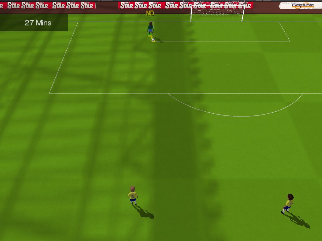 Sensible Soccer 2006 (Windows) screenshot: The keeper about to kick the ball out.