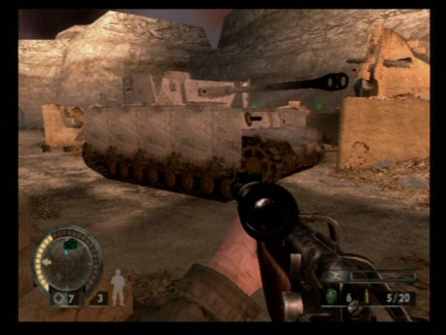 Medal of Honor: European Assault (PlayStation 2) screenshot: Enemy panzer tank found.