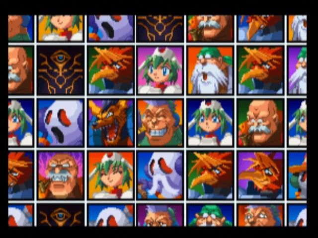 Mischief Makers (Nintendo 64) screenshot: Game transitions show headshots of various in-game characters