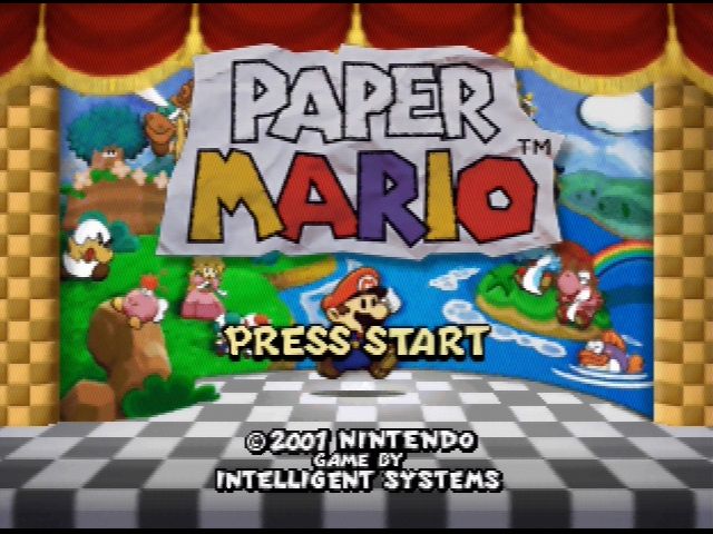 Paper Mario (Nintendo 64) screenshot: Title screen