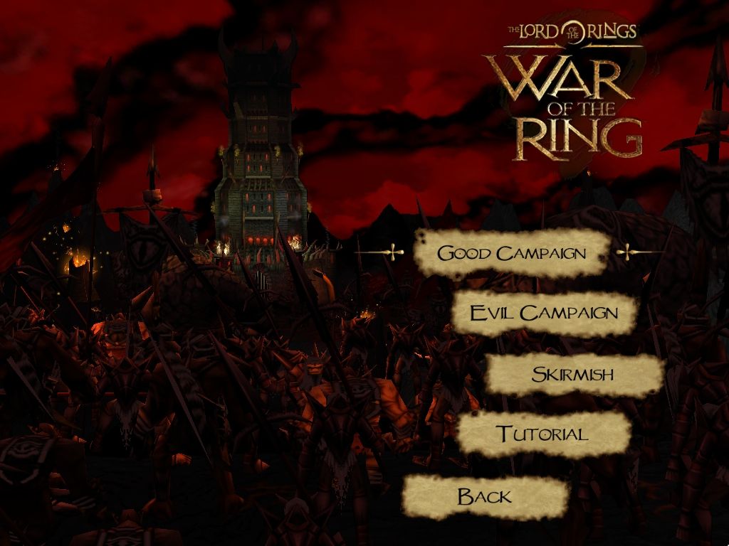 The Lord of the Rings: War of the Ring (Windows) screenshot: Campaign Menu.
