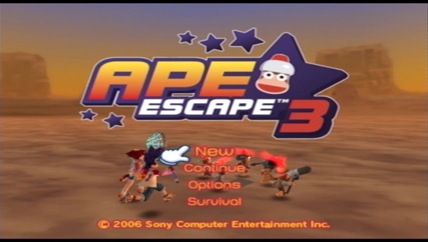 Ape Escape 3 (PlayStation 2) screenshot: Title screen