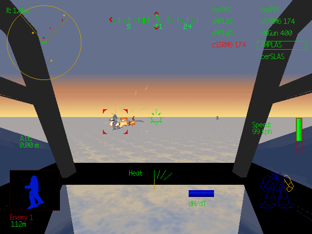 MechWarrior 2: Mercenaries (DOS) screenshot: Punishment via Short Range Missiles