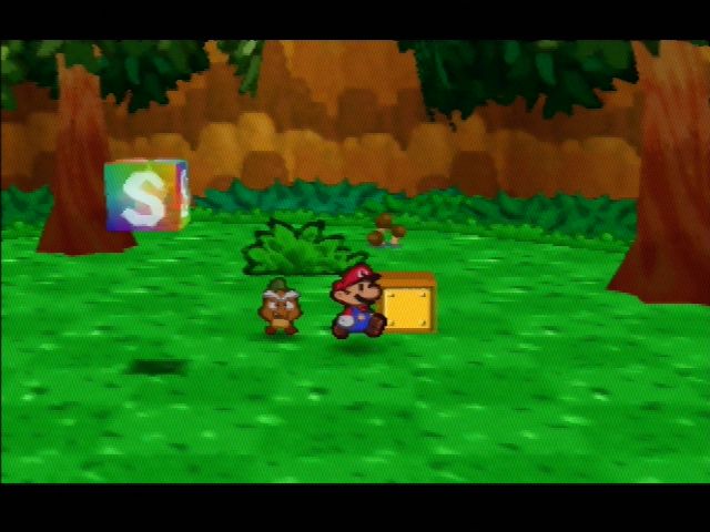 Paper Mario (Nintendo 64) screenshot: These rainbow blocks can save your progress