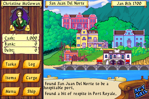 Tradewinds 2 (iPhone) screenshot: In-game town
