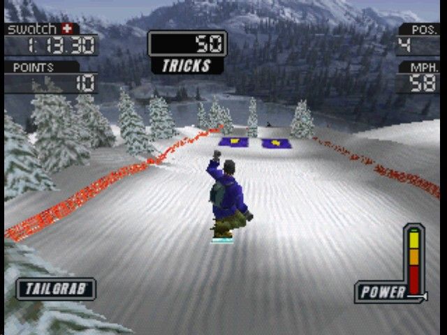 Cool Boarders 3 (PlayStation) screenshot: Tailgrab