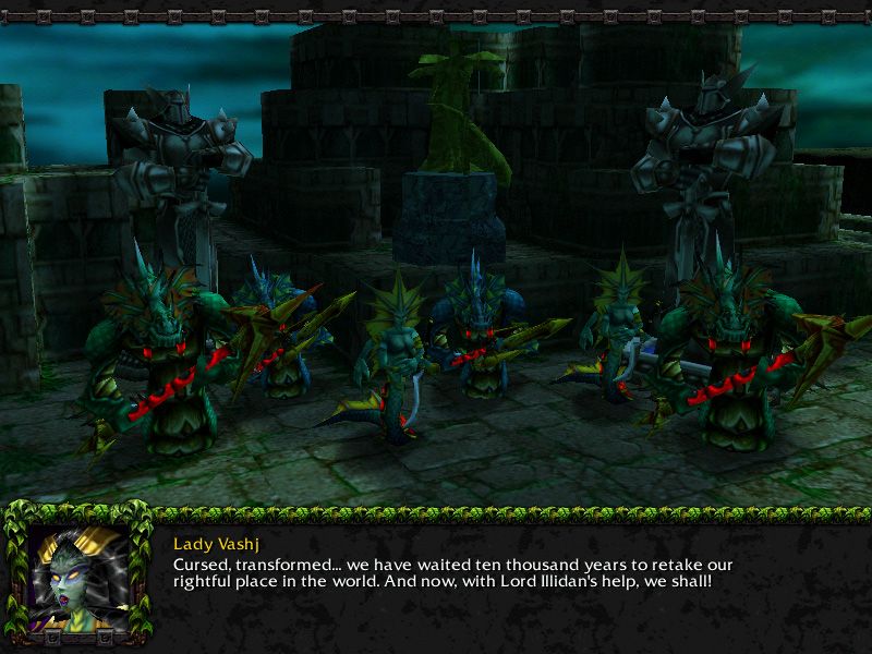 WarCraft III: The Frozen Throne (Windows) screenshot: The Naga are one of the new races introduced in this expansion.