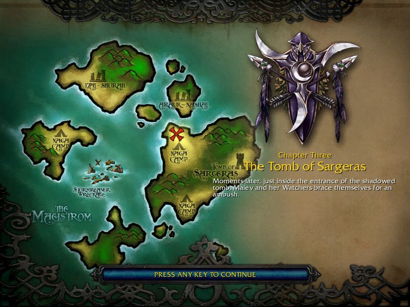 WarCraft III: The Frozen Throne (Windows) screenshot: Frozen Throne features all new campaign missions and locations.