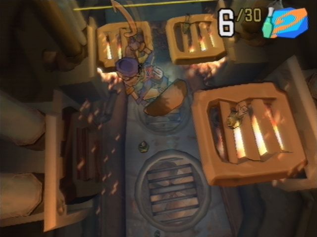 Sly Cooper and the Thievius Raccoonus (PlayStation 2) screenshot: You can bounce off these furnace doors - others can be slammed shut so you can walk past