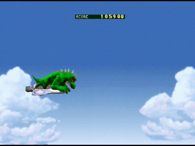 Rampage World Tour (Nintendo 64) screenshot: World Tour bonus stage - ride on a plane and snatch the bonuses!