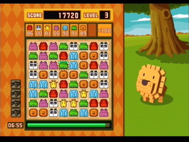 Zoo Keeper (PlayStation 2) screenshot: In 'Whole Hog', you must catch 100 of any animal to level up.