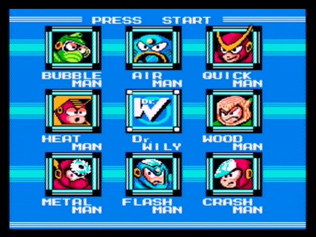 Mega Man: Anniversary Collection (PlayStation 2) screenshot: Mega Man 2 - Boss Select