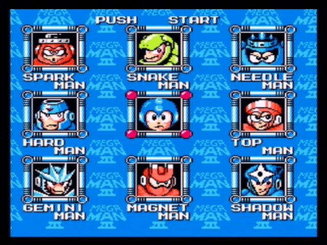 Mega Man: Anniversary Collection (PlayStation 2) screenshot: Mega Man 3 - Boss Select