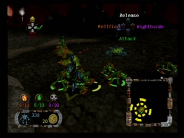Goblin Commander: Unleash the Horde (PlayStation 2) screenshot: Taking control of one of the clans allows near complete control over their actions.