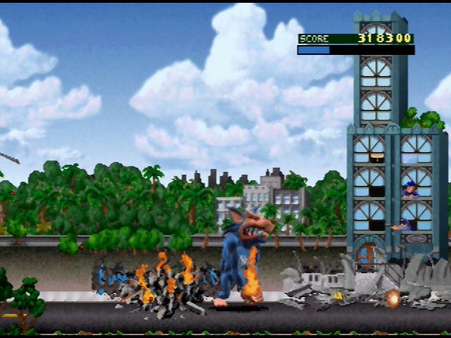 Screenshot of Rampage World Tour (Nintendo 64, 1997) - MobyGames