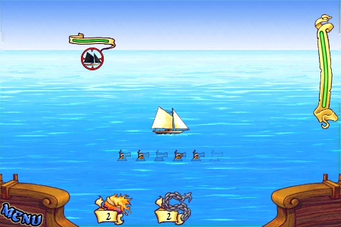 Tradewinds 2 (iPhone) screenshot: A pirate battle