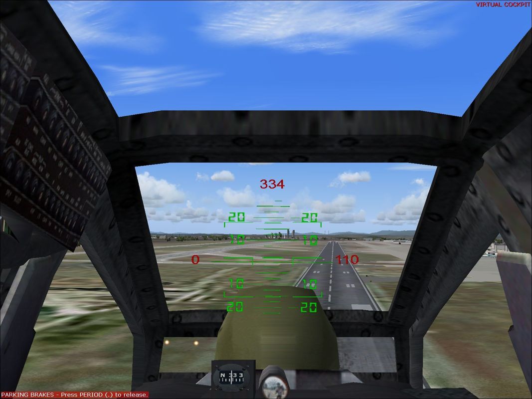 Combat Collectors: Second Edition (Windows) screenshot: The US Army's AH-64D Apache showing straight ahead virtual cockpit view. There's quite a difference between this and the standard view