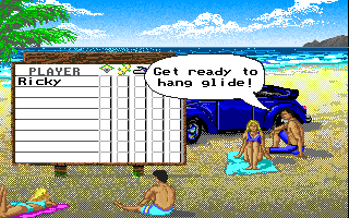 California Games II (DOS) screenshot: Get ready to hang glide. (MCGA/VGA)
