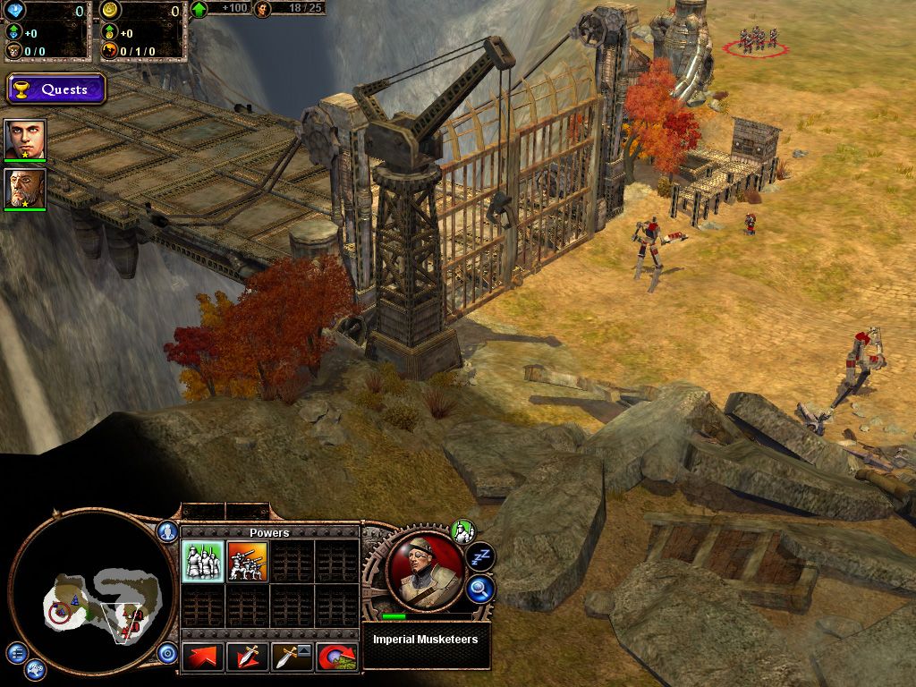 Rise of Nations: Rise of Legends (Windows) screenshot: Mid-Vernazza Expedition, Giacomo's men prepare to break down the gate.