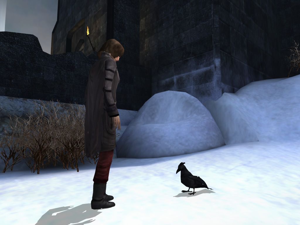 Dreamfall: The Longest Journey (Windows) screenshot: April and Crow often need to devise cunning plans.